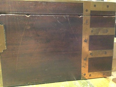 Lot 67 - A William IV mahogany naval campaign writing...