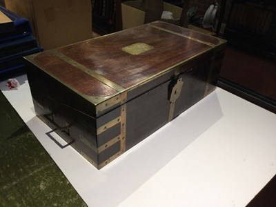 Lot 67 - A William IV mahogany naval campaign writing...
