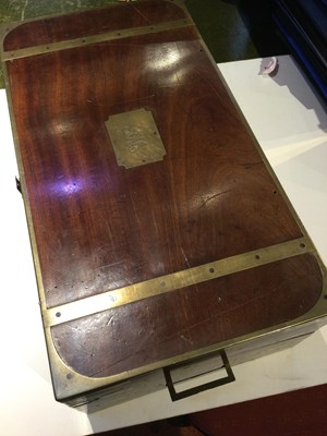 Lot 67 - A William IV mahogany naval campaign writing...