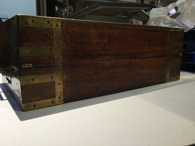 Lot 67 - A William IV mahogany naval campaign writing...