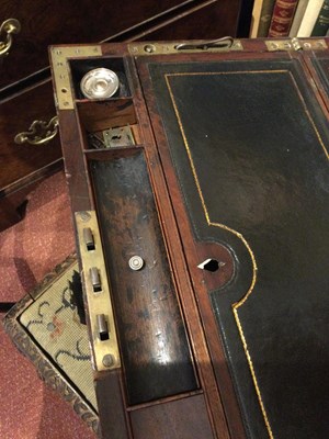 Lot 67 - A William IV mahogany naval campaign writing...