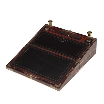 Lot 67 - A William IV mahogany naval campaign writing...