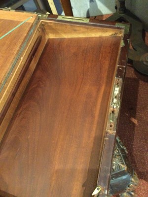 Lot 67 - A William IV mahogany naval campaign writing...