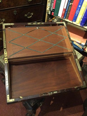 Lot 67 - A William IV mahogany naval campaign writing...