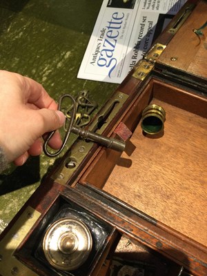 Lot 67 - A William IV mahogany naval campaign writing...