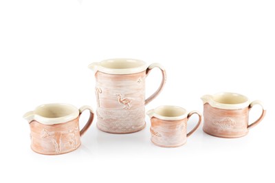 Lot 709 - Philip Wood (b.1957) Four jugs earthernware,...