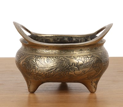 Lot 434 - Large bronze incense burner Chinese, 20th...