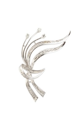 Lot 183 - A diamond spray brooch, designed as an...