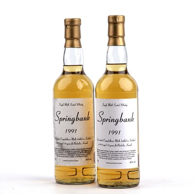 Lot 301 - Two 70cl bottles of Springbank 1991 single...