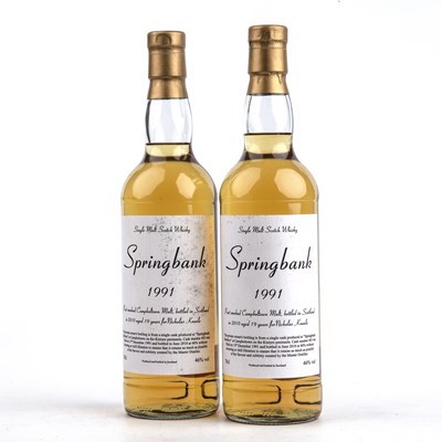 Lot 302 - Two 70cl bottles of Springbank 1991 single...