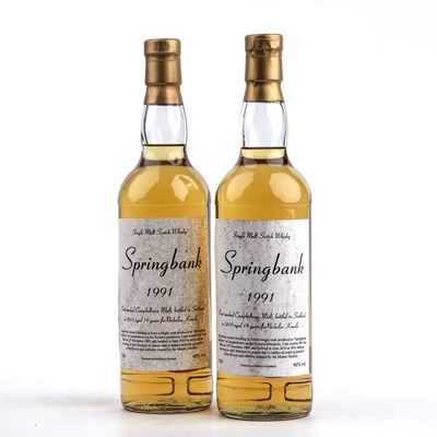 Lot 305 - Two 70cl bottles of Springbank 1991 single...