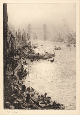 Lot 61 - William Lionel Wyllie (1851-1931) Tower Bridge...