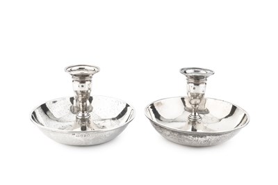 Lot 827 - A pair of George III silver travelling...