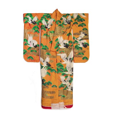 Lot 262 - Orange-ground wedding kimono Japanese, 20th...