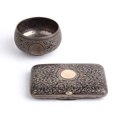 Lot 253 - Two pieces of Niello silver work Russian, 20th...