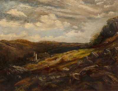 Lot 374 - English school (19th century) Welsh landscape,...