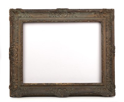 Lot 572 - An 18th century giltwood frame of swept rococo...