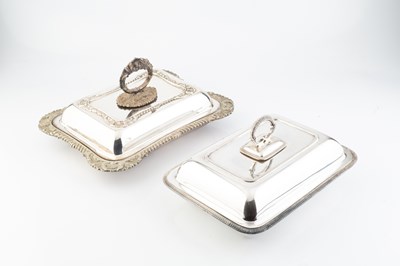 Lot 842 - Two pairs of 19th century silver plated oval...