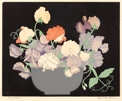 Lot 58 - John Hall Thorpe (1874-1947) 'Sweet Peas',...