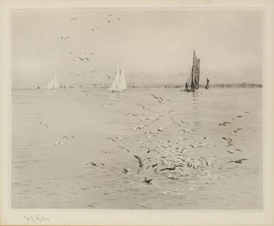 Lot 62 - William Lionel Wyllie (1851-1931) 'White Wings'...