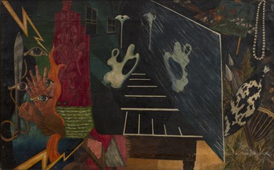 Lot 346 - M* J* McDewell Surrealist interior in the...