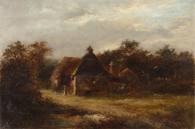 Lot 463 - Joseph Thors (1835-1920) Farm buildings with...