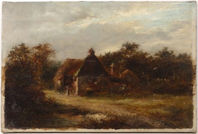 Lot 463 - Joseph Thors (1835-1920) Farm buildings with...