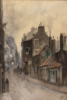 Lot 456 - James Little (act. 1875-1910) Street scene,...