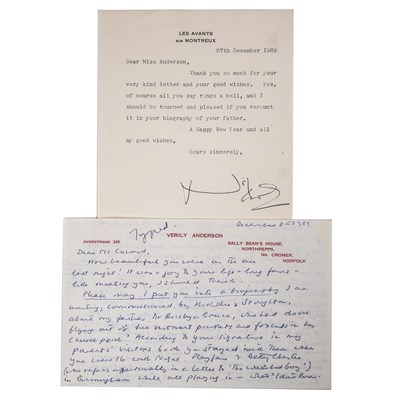 Lot 705 - Autographed Correspondence: Verily Anderson...