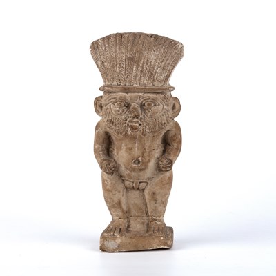 Lot 413 - An Antique Egyptian style carved stone figure...