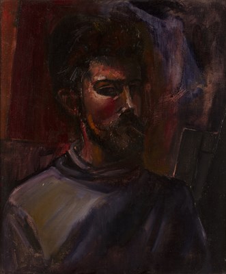 Lot 322 - Ed Smith (1923-1998) Self Portrait oil on...