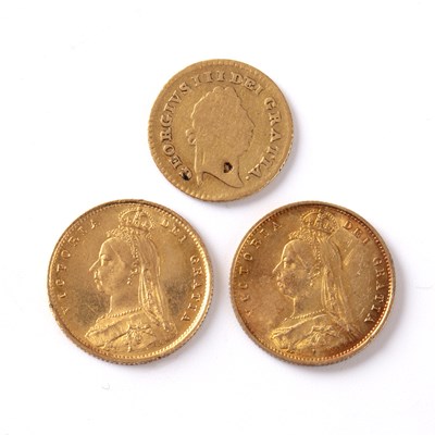 Lot 343 - Two Victorian gold half sovereigns both dated...