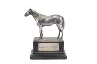 Lot A George V silver horse racing trophy,...