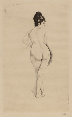 Lot 92 - Emil Orlik (1870 – 1932) A standing nude,...