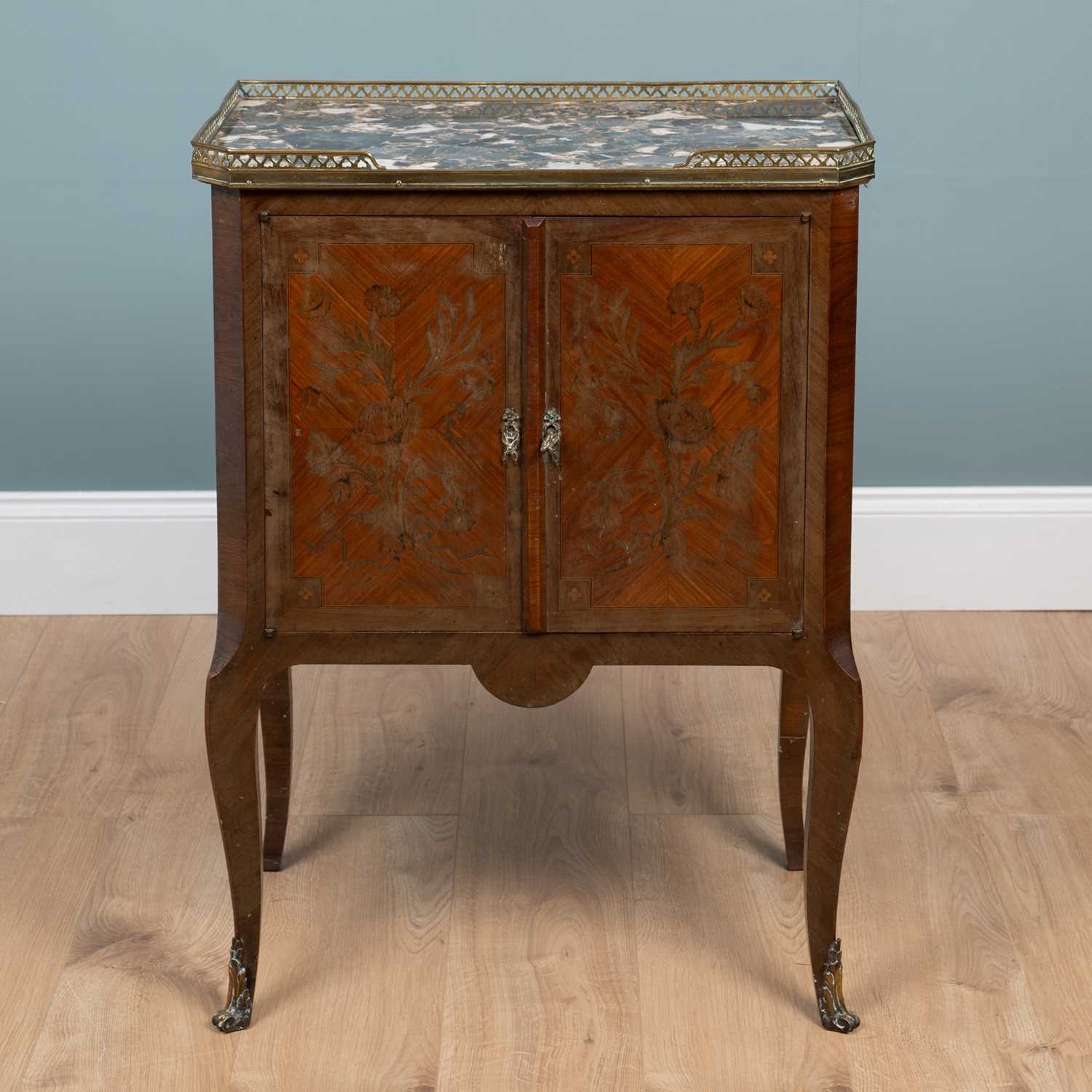 Lot 74 - A late 19th century French side cabinet