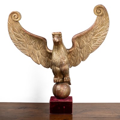 Lot 124 - An early 18th century giltwood eagle lectern adornment