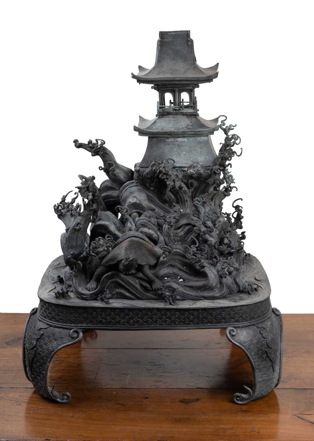 Lot 440 - Bronze sculpture Japanese, Meiji in the form...
