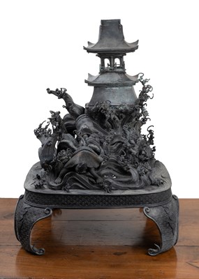 Lot 440 - Bronze sculpture Japanese, Meiji in the form...