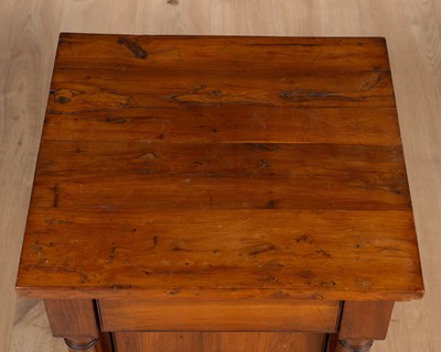 Lot 461 - A 19th century Empire-style yew wood bedside cupboard