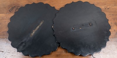 Lot 341 - A pair of papier-mâché panels by Jennens & Bettridge