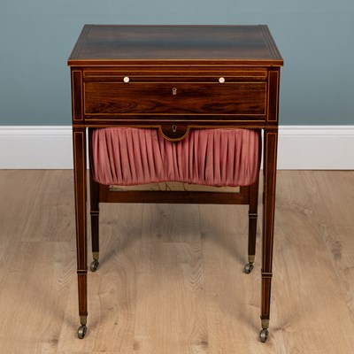 Lot 291 - A Regency rosewood sewing table