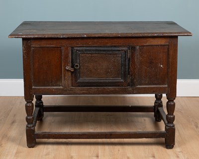 Lot 431 - A 17th century and later oak hutch/cupboard