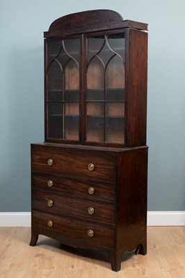 Lot 534 - A Regency mahogany secretaire bookcase, possibly by Gillows