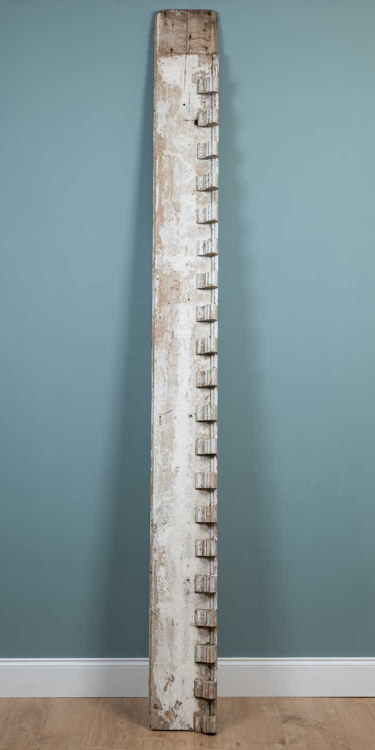 Lot 1492 - A white-painted pine architectural shop fitting board