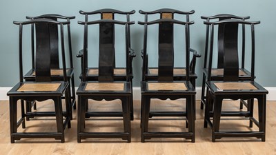 Lot 344 - A modern Chinese dining table suite