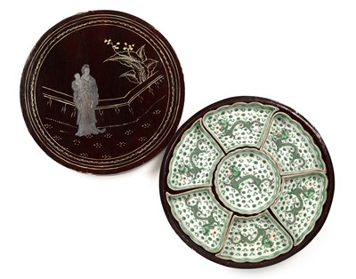 Lot 117 - Sweetmeat set Chinese, 20th Century each piece...