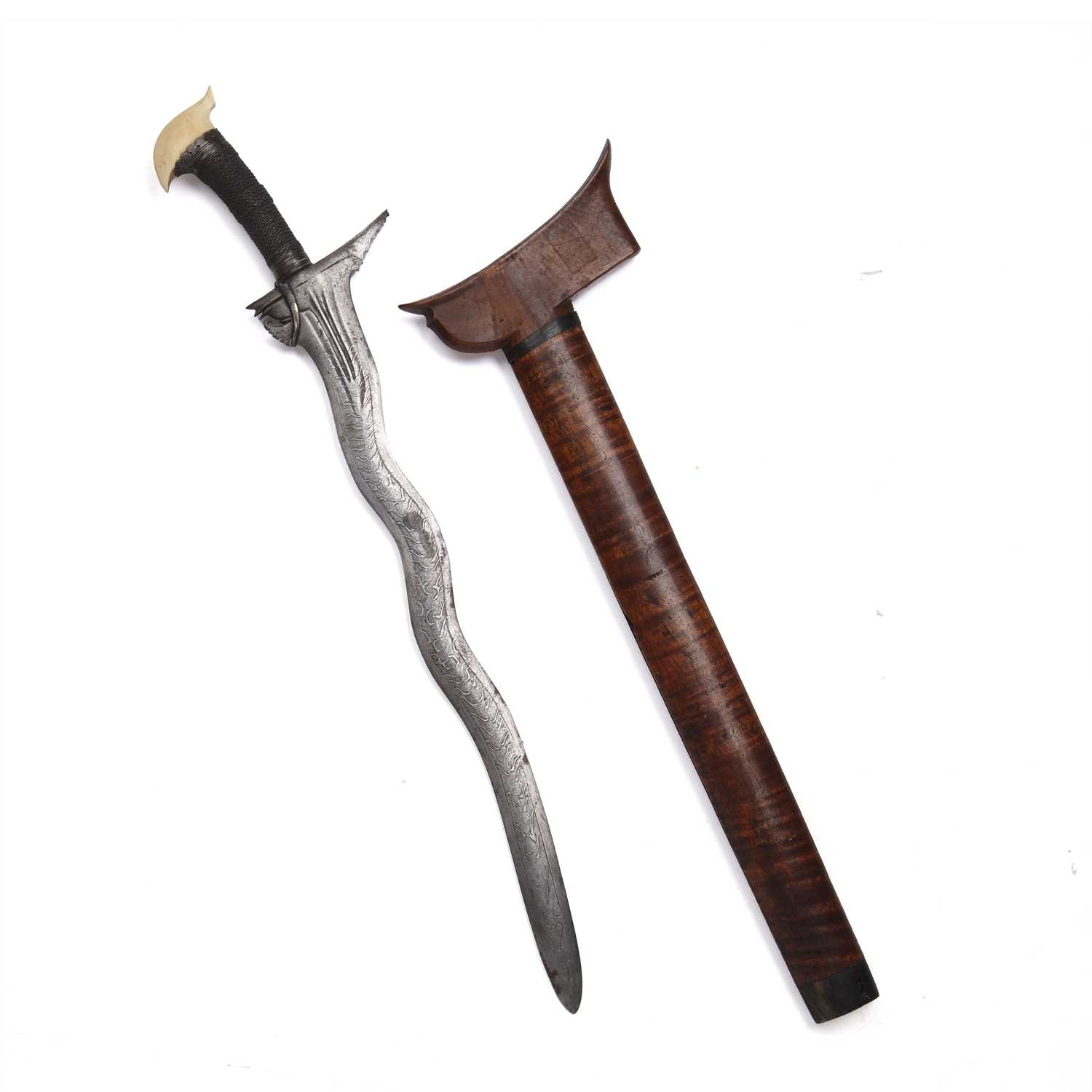 Lot 48 - A late 19th century Indonesian kris dagger...