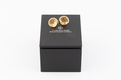 Lot 245 - A pair of 18ct gold ear studs by Tom Rucker,...