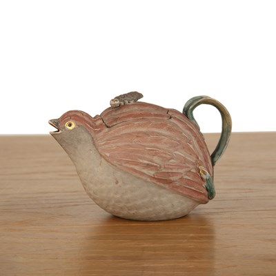 Lot 296 - Yixing teapot in the form of a quail Chinese...