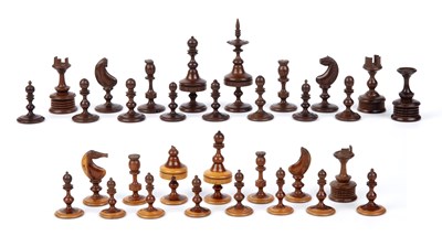 Lot 97 - A 19th century yew wood marquetry chess board...